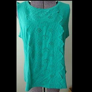 Talbots Teal Sleeveless Blouse